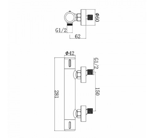 Смеситель для душа Agger Thermo A2450000 Хром глянцевый