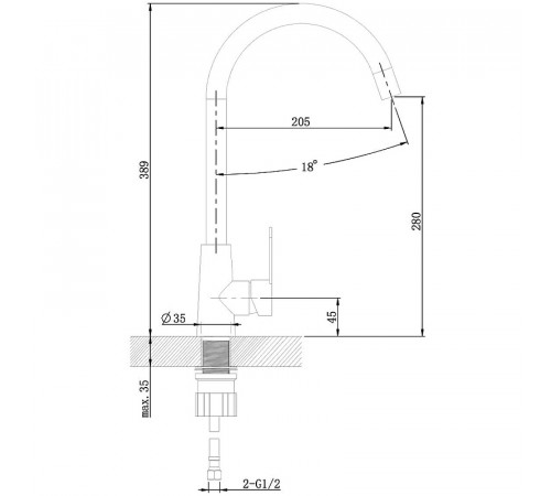 Смеситель для кухни Agger Splendid A0900133 Никель