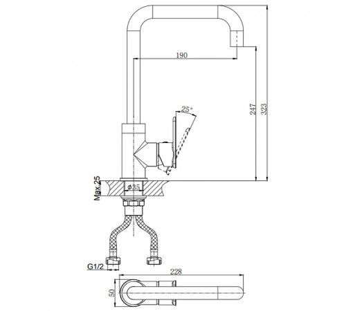 Смеситель для кухни Rush Bruny BR4335-22 Хром