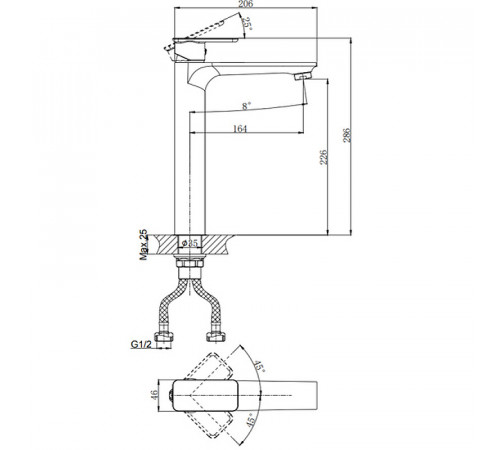 Смеситель для раковины Rush Bruny BR4335-11 Хром