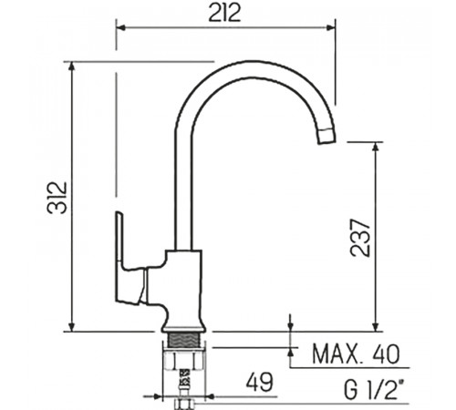 Смеситель для кухни Ростовская Мануфактура Сантехники SL123W-017F Белый Хром