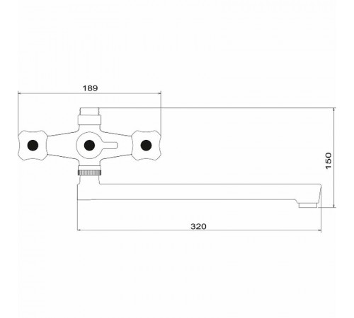 Смеситель для ванны Ростовская Мануфактура Сантехники PL4-140P универсальный Белый