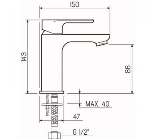 Смеситель для раковины Ростовская Мануфактура Сантехники SL133-001F Хром