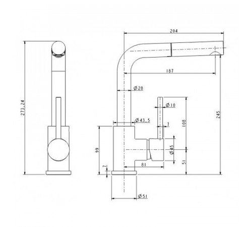 Смеситель для кухни Paulmark Kassel Ka214311-401TB Антрацит