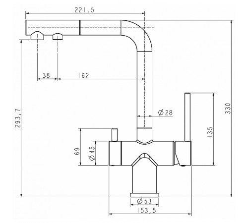 Смеситель для кухни Paulmark Serpentine Se213222-401 Антрацит