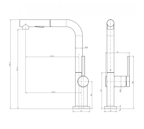 Смеситель для кухни Paulmark Neo Ne214419-401 Антрацит