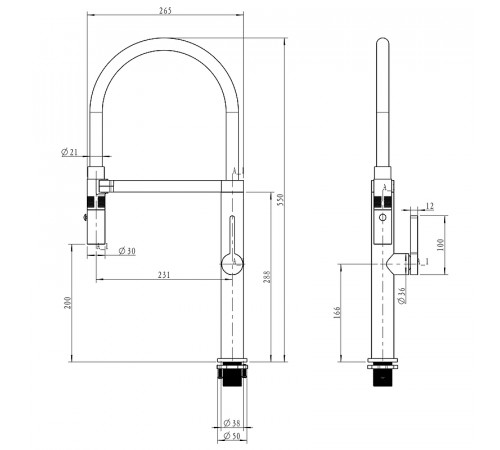 Смеситель для кухни Paulmark Leader Le214101-G Золото