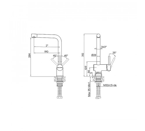 Смеситель для кухни Paulmark Spring Sp212067-BG Брашированное золото