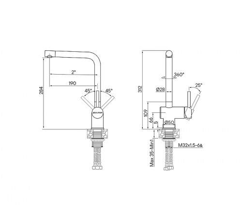 Смеситель для кухни Paulmark Spring Sp212067-SS Нержавеющая сталь