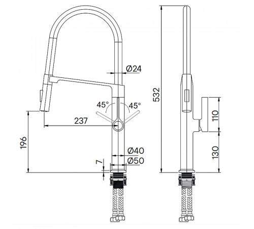 Смеситель для кухни Paulmark Barrel Ba214029-BS Брашированная сталь