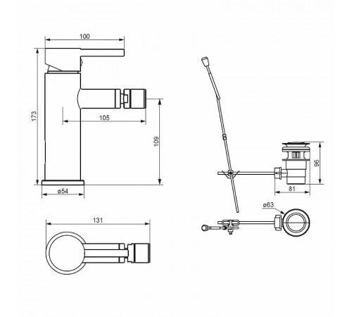 Смеситель для биде Damixa Scandinavian Pure 360240000 Хром