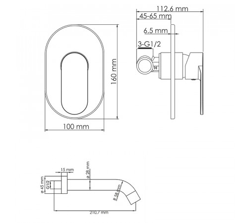 Смеситель для раковины WasserKRAFT A74543 Черный матовый