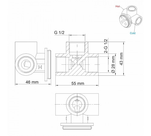 Смеситель для раковины WasserKRAFT A74543 Черный матовый