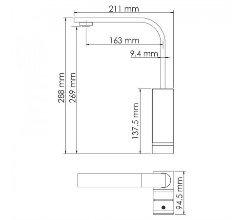 Смеситель для кухни WasserKRAFT Abens 2007 Чёрный матовый