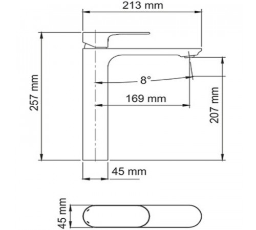 Смеситель для раковины WasserKRAFT Dinkel 5803H Хром