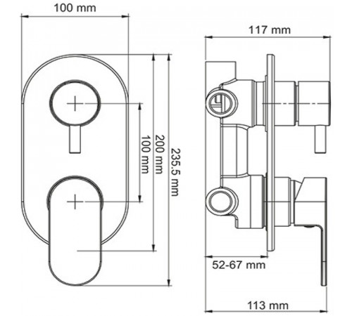 Смеситель для душа WasserKRAFT Dinkel 5871 Хром