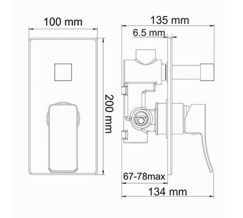 Смеситель для душа WasserKRAFT Aller 10641W Белый Хром