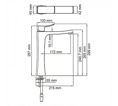 Смеситель для раковины WasserKRAFT Aller 1063H Хром