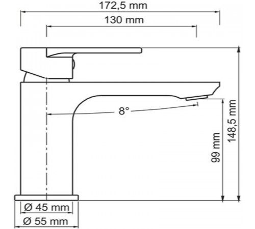 Смеситель для раковины WasserKRAFT Elbе 7403 Черный матовый