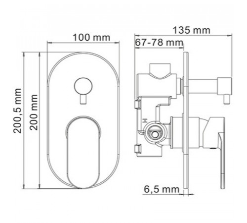 Смеситель для душа WasserKRAFT Elbе 7441 Черный матовый