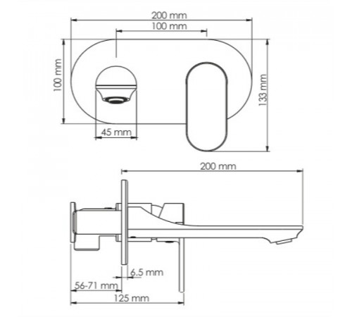 Смеситель для раковины WasserKRAFT Elbе 7430 Черный матовый