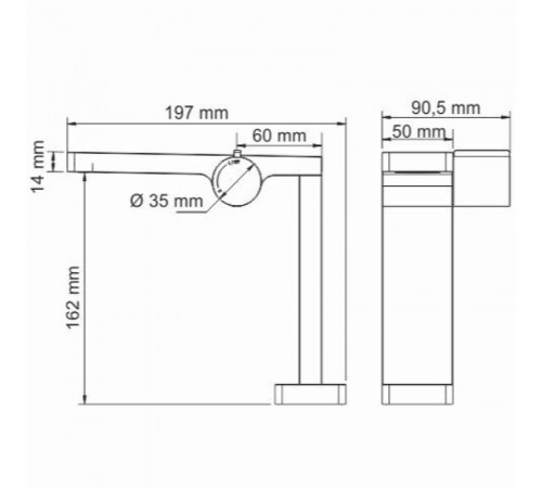 Смеситель для раковины WasserKRAFT Elbе 7410 Черный матовый