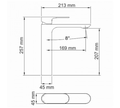 Смеситель для раковины WasserKRAFT Elbе 7403H Черный матовый