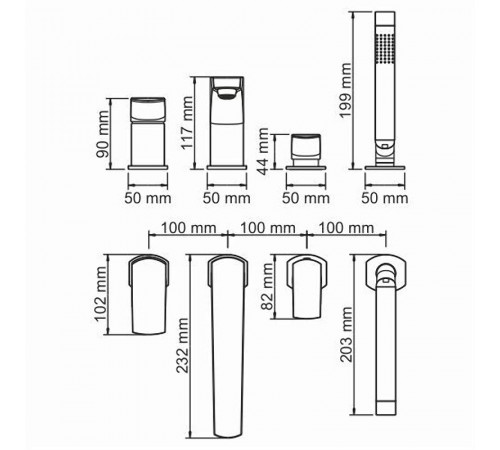 Смеситель на борт ванны WasserKRAFT Salm 2755 Хром