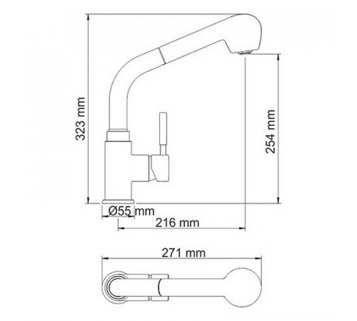 Смеситель для кухни WasserKRAFT Main 4166 Хром