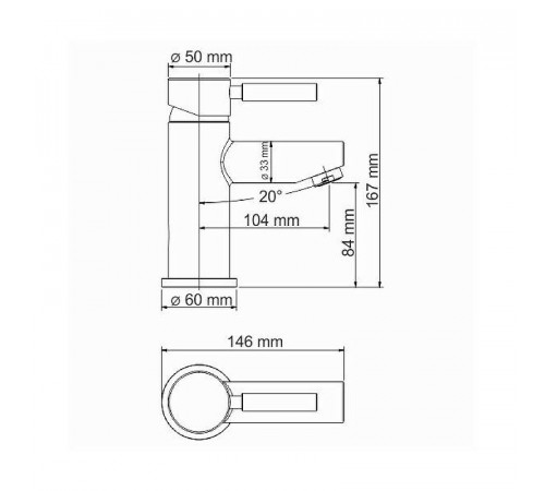 Смеситель для раковины WasserKRAFT Main Thermo 4103T с термостатом Хром