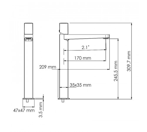 Смеситель для раковины WasserKRAFT Saale 9503H Белый матовый