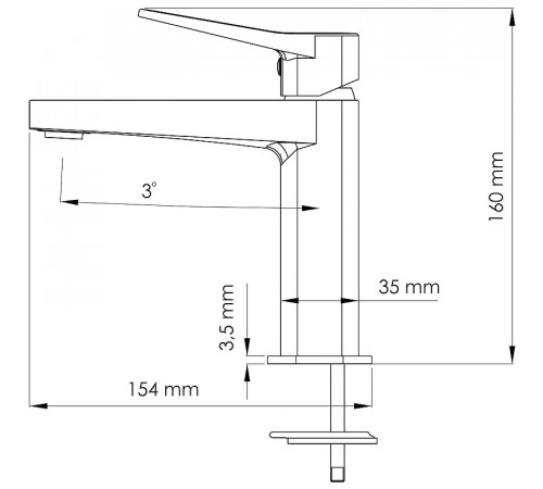 Смеситель для раковины WasserKRAFT Bever 2403 Черный матовый