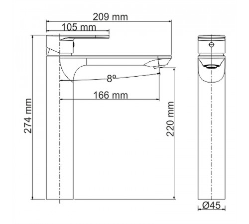 Смеситель для раковины WasserKRAFT Mindel 8503H Белый матовый