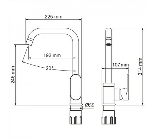 Смеситель для кухни WasserKRAFT Mindel 8507 Белый матовый