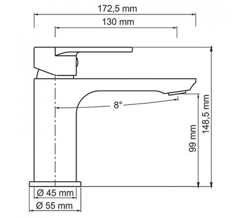 Смеситель для раковины WasserKRAFT Mindel 8503 Белый матовый