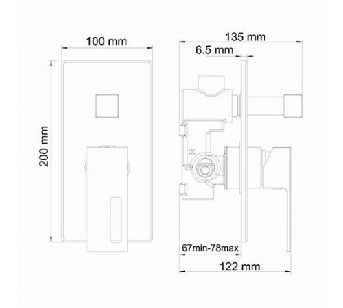 Смеситель для душа WasserKRAFT Alme 1541 Хром