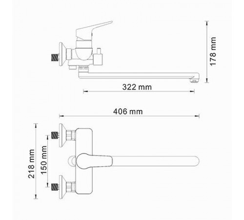 Смеситель для ванны WasserKRAFT Lippe 4502L универсальный Хром