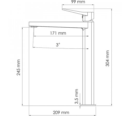 Смеситель для раковины WasserKRAFT Aula 1103H Хром