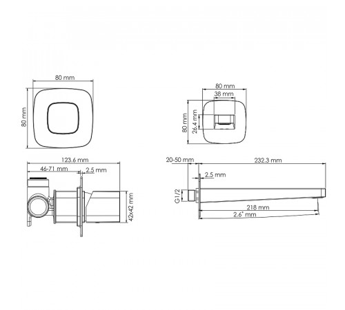 Смеситель для раковины WasserKRAFT Nuthe A9151.315 Черный матовый