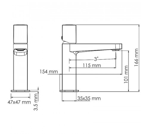 Смеситель для раковины WasserKRAFT Nuthe 9103 Черный матовый