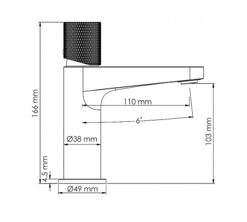 Смеситель для раковины WasserKRAFT Ems 7603 Золото глянцевое