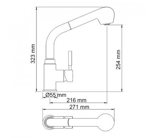 Смеситель для кухни WasserKRAFT Wern 4266 Хром матовый