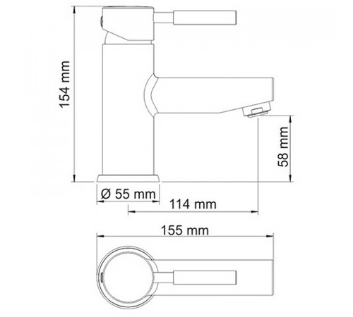 Смеситель для раковины WasserKRAFT Wern 4203 Хром матовый