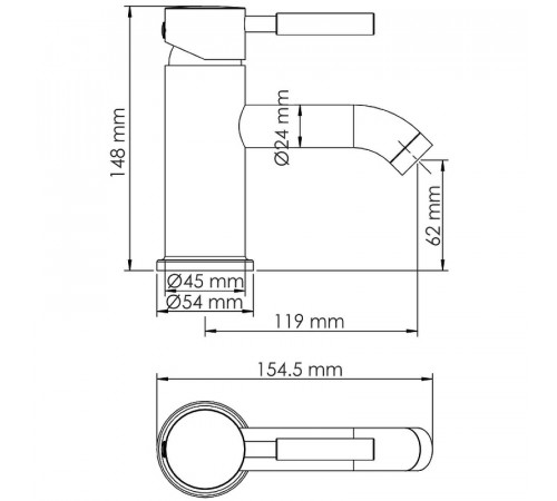 Смеситель для раковины WasserKRAFT Wern 4205 Никель