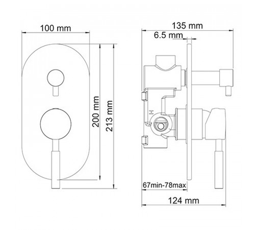 Смеситель для душа WasserKRAFT Wern 4241 Хром матовый