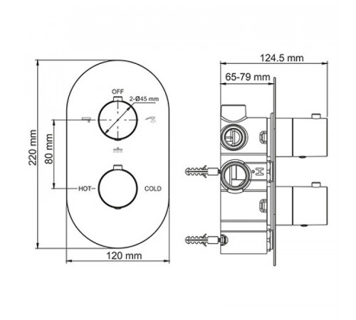 Смеситель для душа WasserKRAFT Berkel 4844 с термостатом Хром