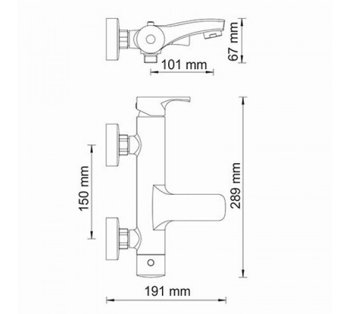 Смеситель для ванны WasserKRAFT Berkel 4801 Хром