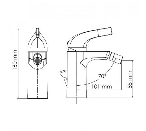 Смеситель для биде WasserKRAFT Sauer 7106 Золото