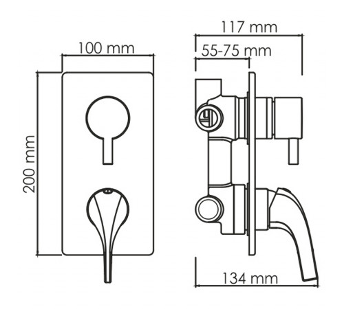 Смеситель для душа WasserKRAFT Sauer 7171 Золото