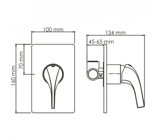 Смеситель для душа WasserKRAFT Sauer 7151 Золото